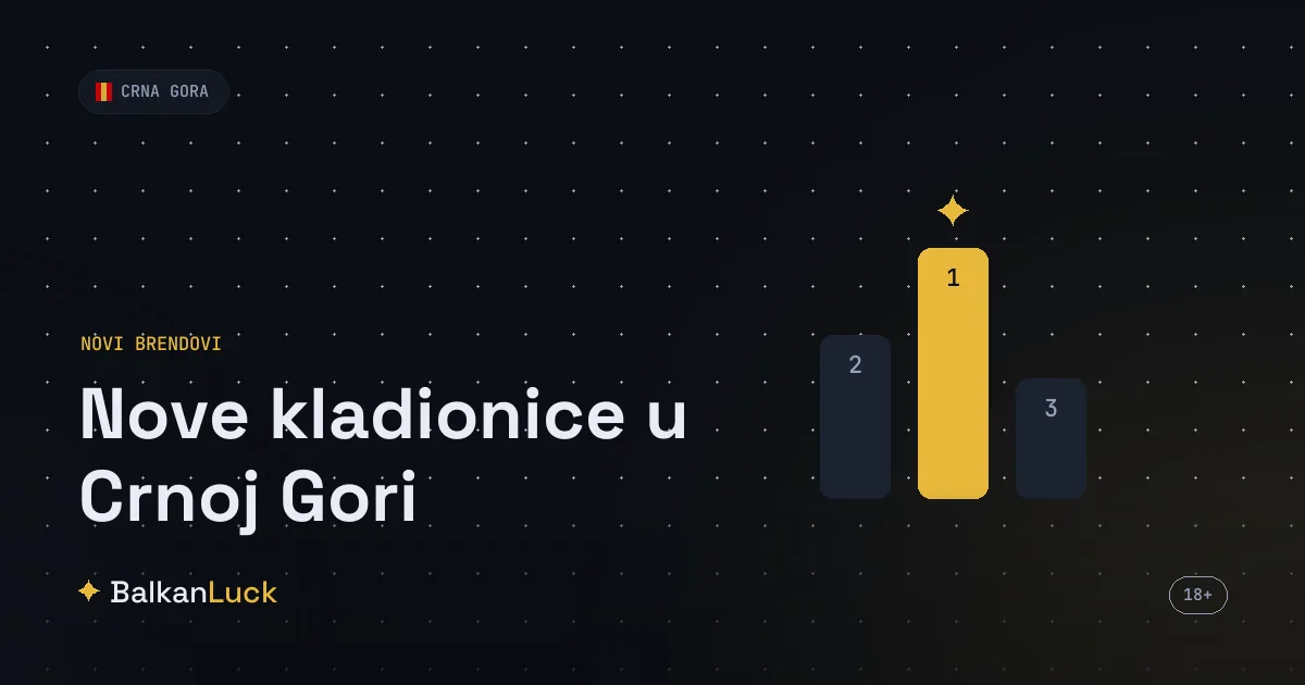 Nove kladionice Crna Gora - noviji licencirani brendovi i kako ih procijeniti