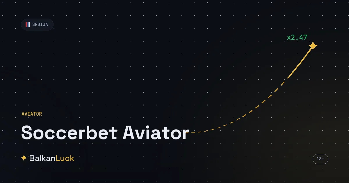 Soccerbet Aviator crash igra sa RTP 97 odsto na regulisanoj platformi