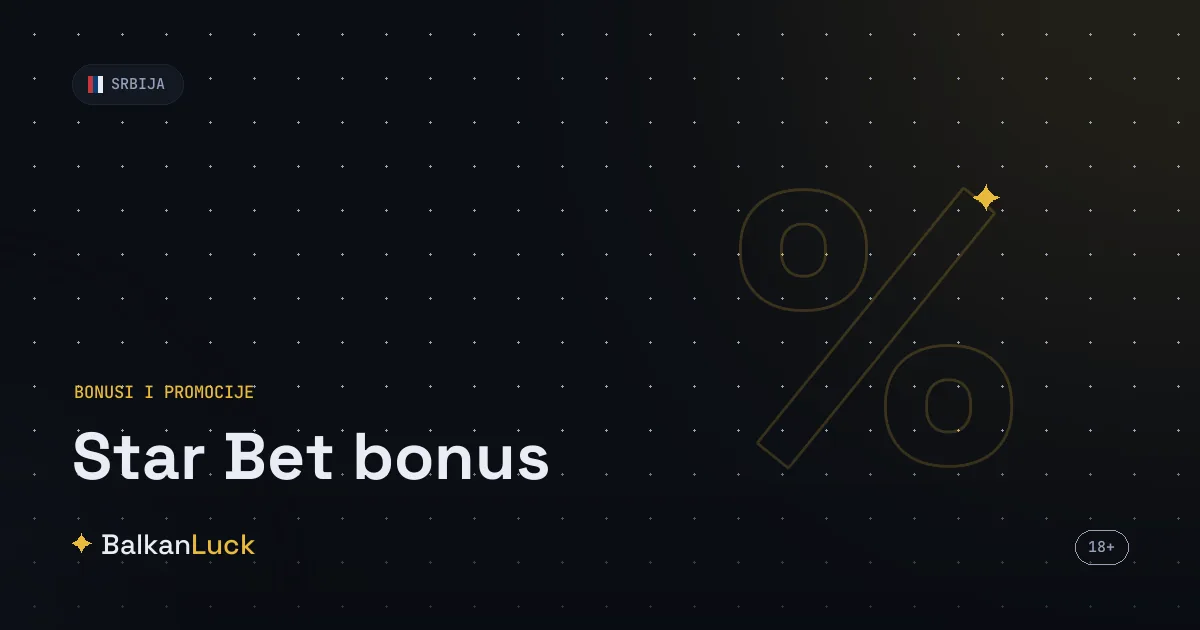 Starbet bonus bez depozita: 1.000 RSD freebet, 100 spinova i 10 dana klađenja
